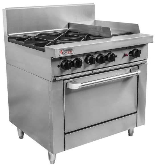 TRUEHEAT Gas Oven Range 900mm 4 Burners/Griddle RCR9-4-3G