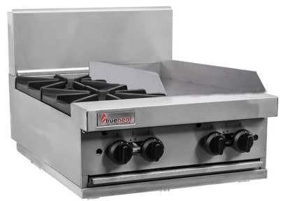 TRUEHEAT Gas Cooktop 2 Burners/Griddle 600mm RCT6-2-3G