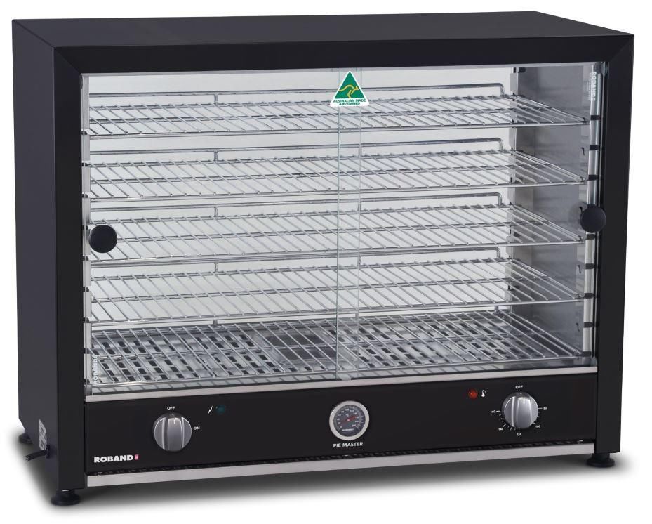 ROBAND Pie & Food Warmer 100 Capacity With Light 772mm Black PMB100L