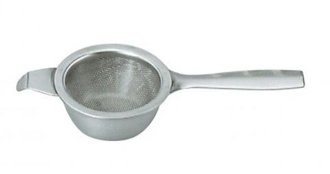 Tea Strainer w/ Drip Bowl S/S Long Handle