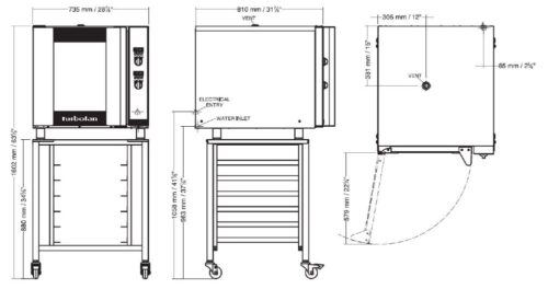 TURBOFAN Convection Oven With Humidity 4 Tray 735mm E32D4