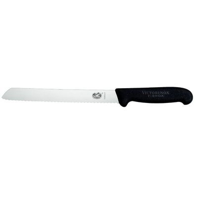 Bread Knife 210mm Serrated Blade Victorinox - Black Handle