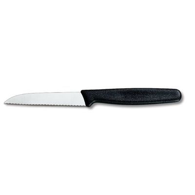 Paring Knife 80mm Serrated Blade Victorinox - Black Handle