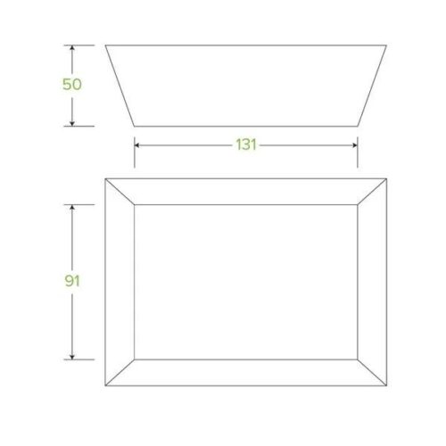 Takeaway Food Tray #1 131x91x50mm BioBoard Kraft