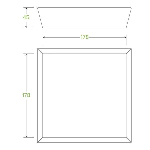 Takeaway Food Tray #2 178x178x45mm BioBoard Kraft