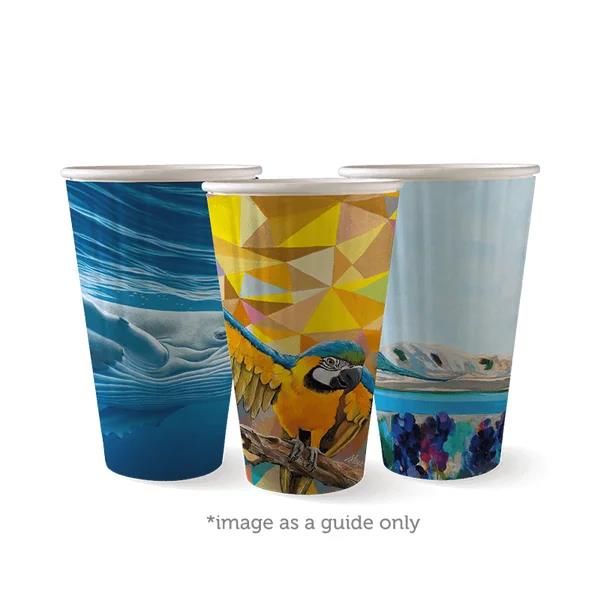 Double Wall Takeaway Coffee Cup 460ml / 16oz (90mm) BioCup Art Series