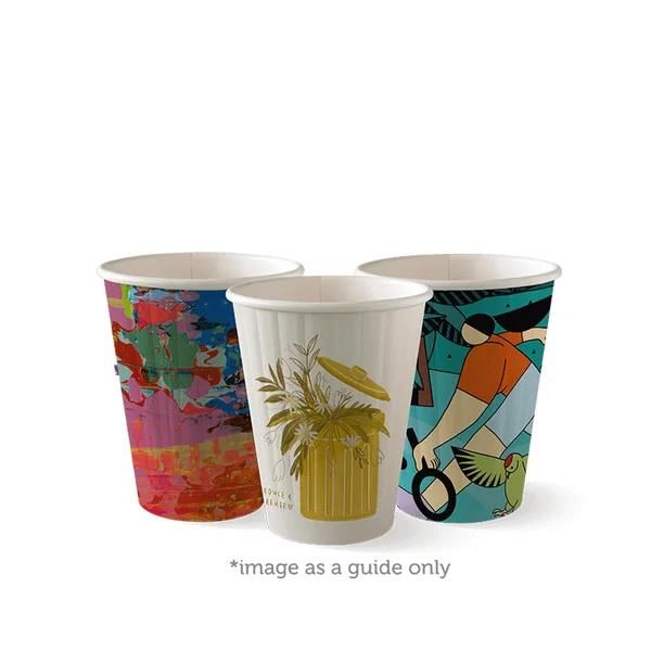Double Wall Takeaway Coffee Cup 255ml / 8oz (80mm) BioCup Art Series