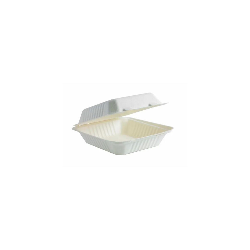 Clamshell 800ml White Plant Fibre
