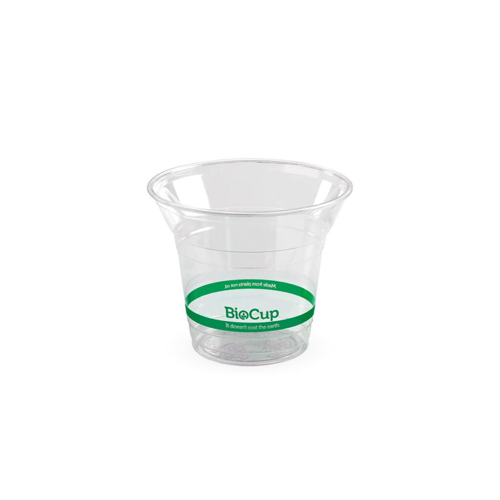 Takeaway Cold Cup 300ml BioCup Clear Green Stripe