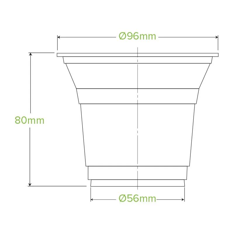 Takeaway Cold Cup 300ml BioCup Clear Green Stripe