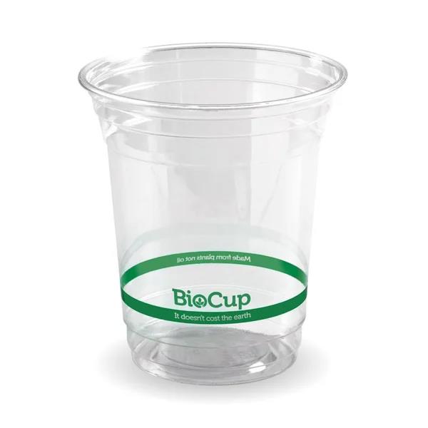 Takeaway Cold Cup 420ml BioCup Clear Green Stripe