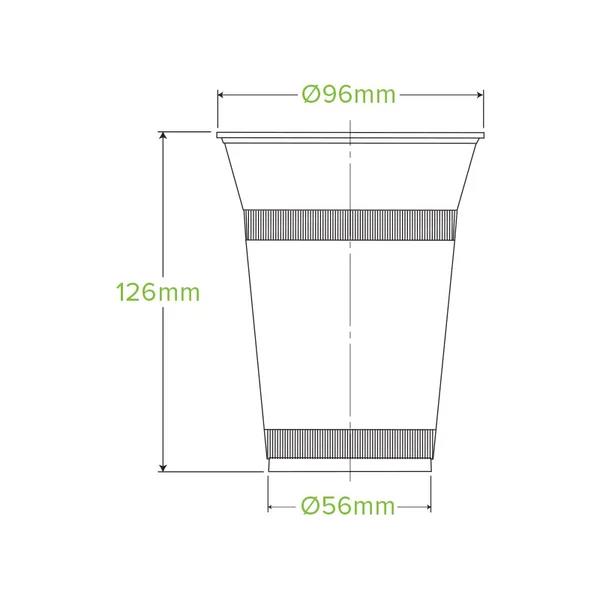 Takeaway Cold Cup 500ml BioCup Clear Green Stripe