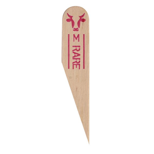 Steak Markers Paddles Wood Med Rare