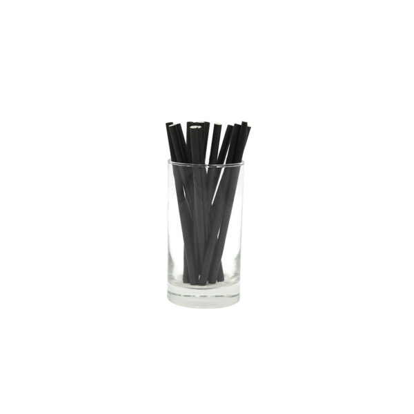 Straw Cocktail 135mm (5mm) 3 Ply Black