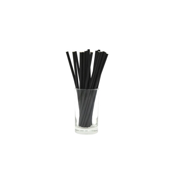 Straw Regular 200mm (5mm) 3 Ply Black