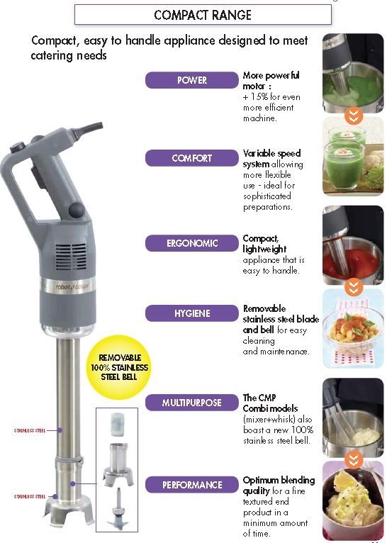 ROBOT COUPE CMP250 V.V 250mm Handheld Power Mixer 15L