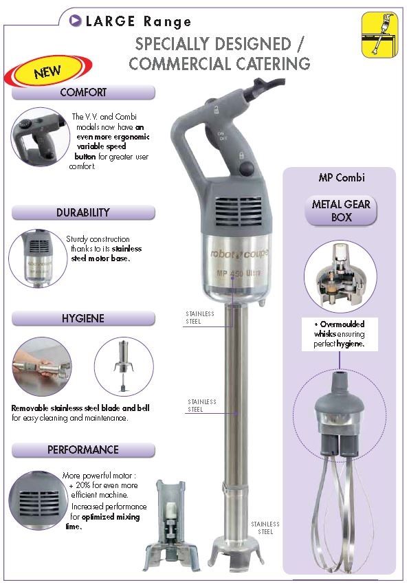 ROBOT COUPE Handheld Power Mixer 450mm 50L MP450 Combi Ultra