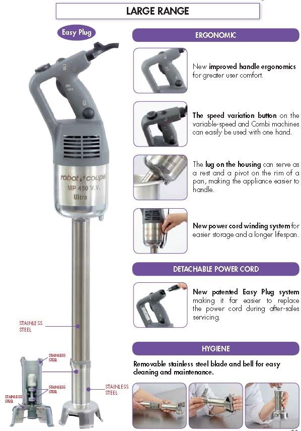 ROBOT COUPE MP450 Ultra V.V Handheld Power Mixer 450mm 100L