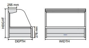 ROBAND Hot Food Display Curved Glass 5 Bays 1680mm C25