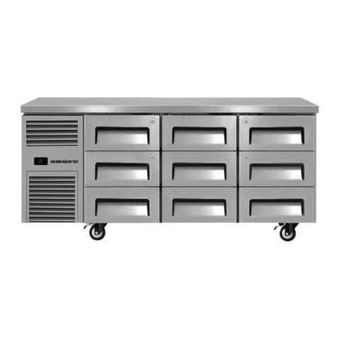 SKOPE ReFlex Horizontal Storage Fridge 9 Drawers 387L 1750mm RF7.UBR.3.D9