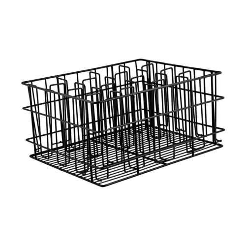Glass Basket 17x14x9" PVC Coated w/12 Insert Black