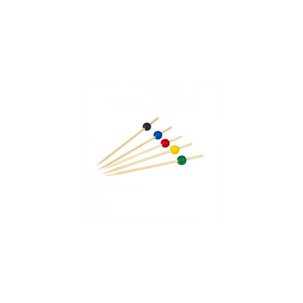 Skewer Bamboo Stick 120mm Coloured Balls on Tip