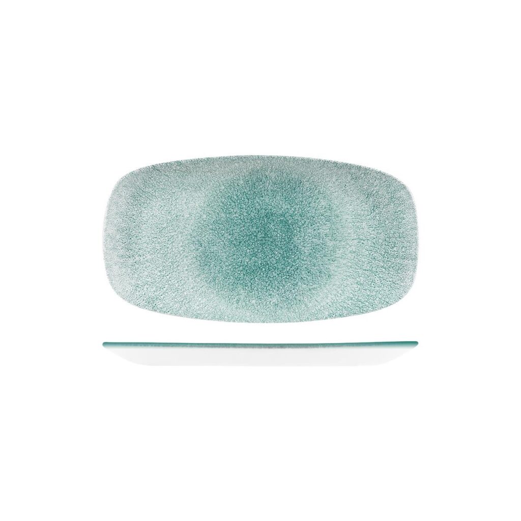 Raku Jade Green Oblong Chefs Plate 355x189mm