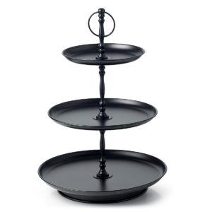 Galvanised Plate Stand 3 Tier Black