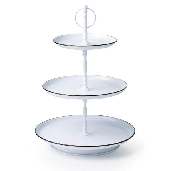 Galvanised Plate Stand 3 Tier White Powder Coated
