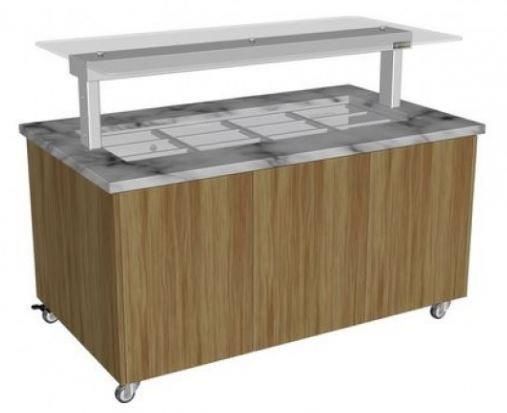 CULINAIRE Heated Mobile Island Buffet - 4 Module CH.IBSJ.BMC.U.GSF.4