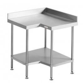 SIMPLY STAINLESS Corner Bench With Splashback & Undershelf 700mm Deep SS04.7.0900