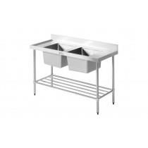 SIMPLY STAINLESS Double Sink Bench With Undershelf 700mm Deep - 5 Sizes Available SS06.7