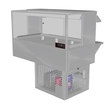 TSWRCFSQ23 WOODSON Cold Food Display Square Glass Profile - 3 Bays WR.CFSQ23