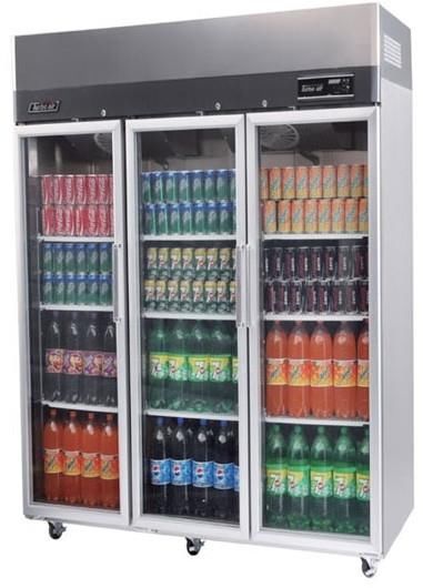 Turbo Air Top Mounted Upright Fridge 3 Glass Door 1876Ltr 220V 10A 50Hz