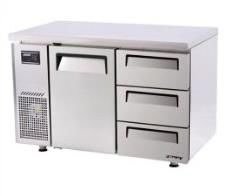 TURBO AIR Undercounter Storage Fridge 1 Door & 3 Drawers 311L 1200mm KUR12-3D-3