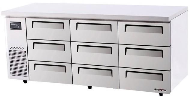 TURBO AIR Undercounter Storage Fridge 9 Drawers 538L 1800mm KUR18-3D-9