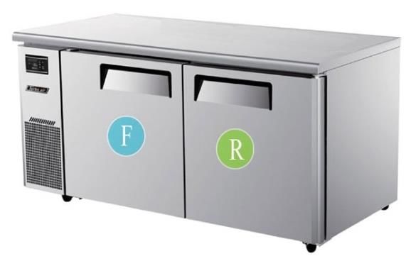 Turbo Air Undercounter Freezer191Ltr/Fridge171Ltr 2 Doors 220V 10A 50Hz