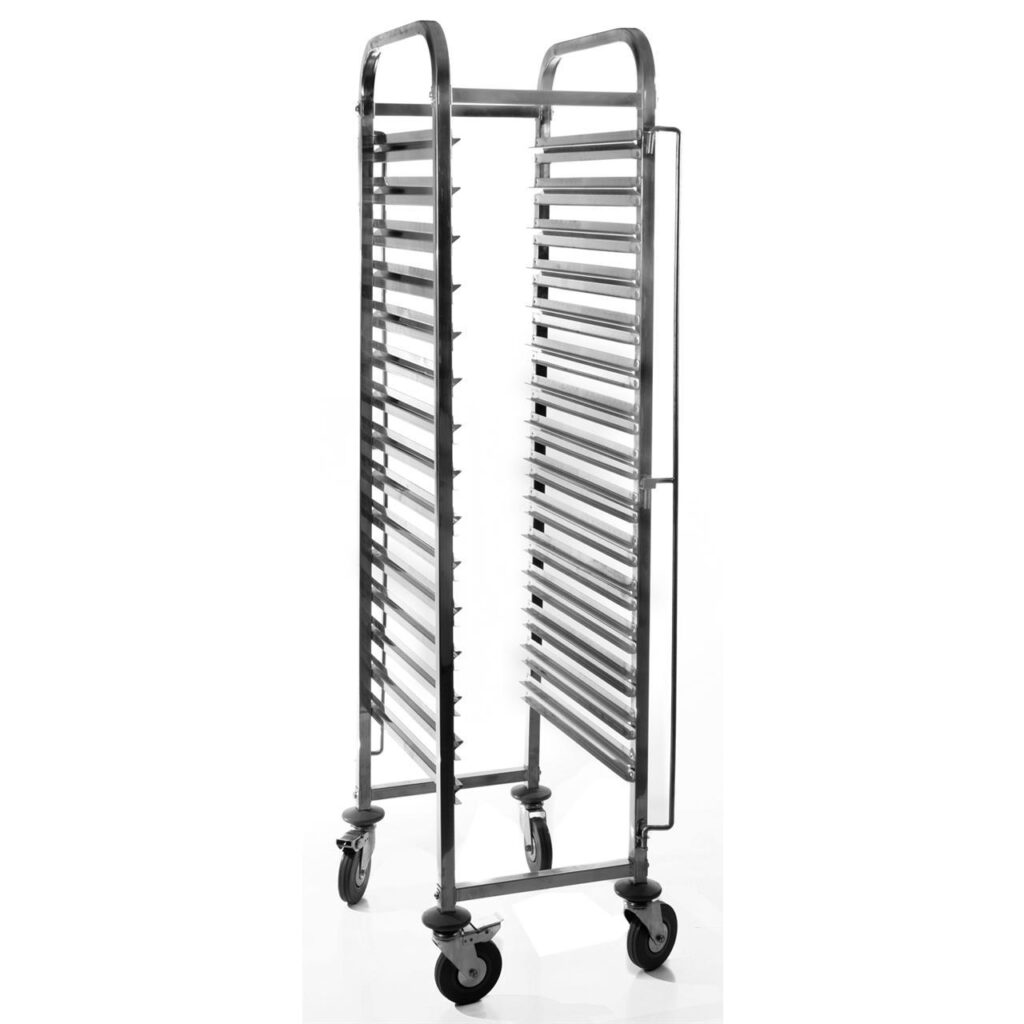 Gastronorm Trolley 15 Tier 1710x380x620mm S/S w/ 80mm Rung Space