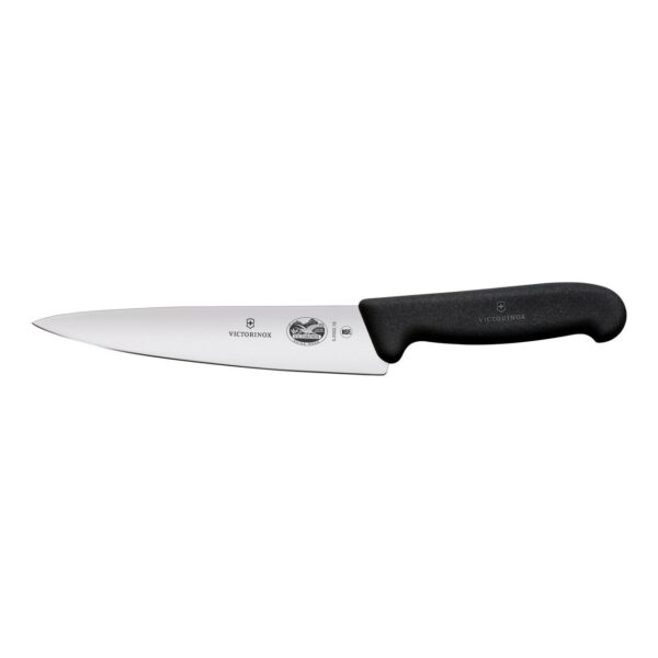 Cooks Knife 190mm Straight Blade Victorinox - Black Handle