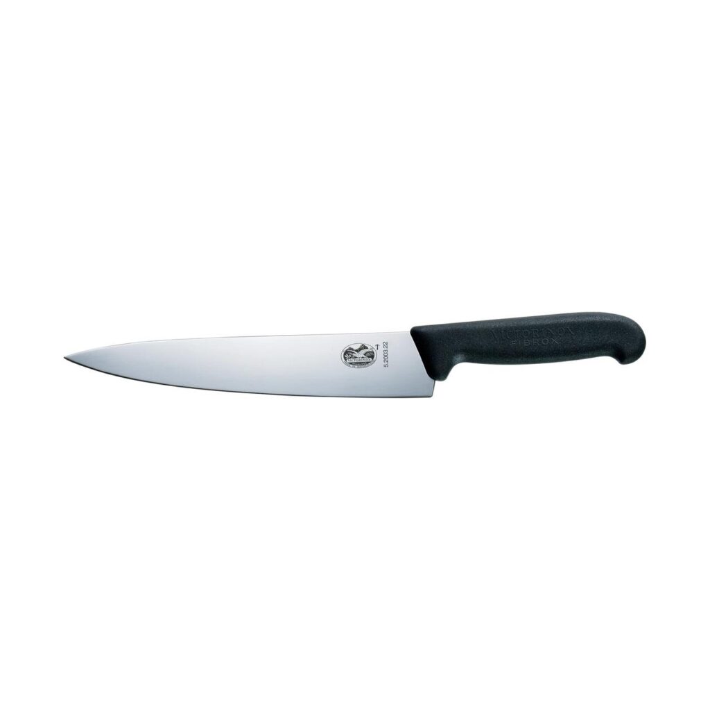 Cooks Knife 220mm Straight Blade Victorinox - Black Handle