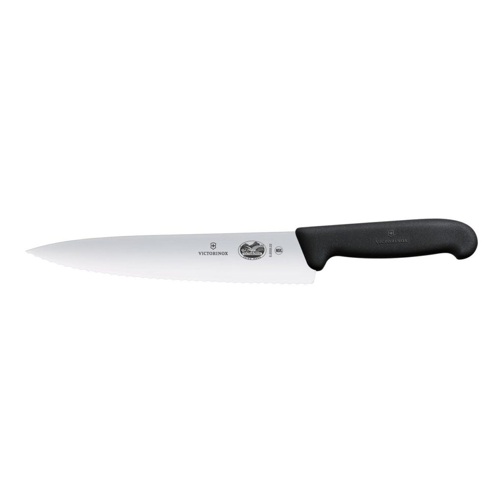 Cooks Kinfe 250mm Serrated Blade Victorinox - Black Handle