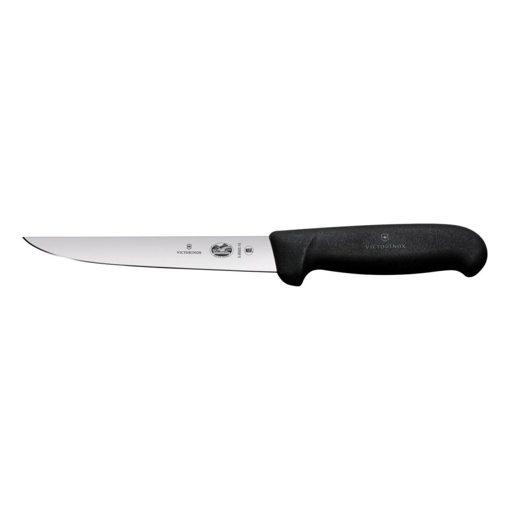 Boning Knife 150mm Straight Wide Blade Victorinox - Black Handle