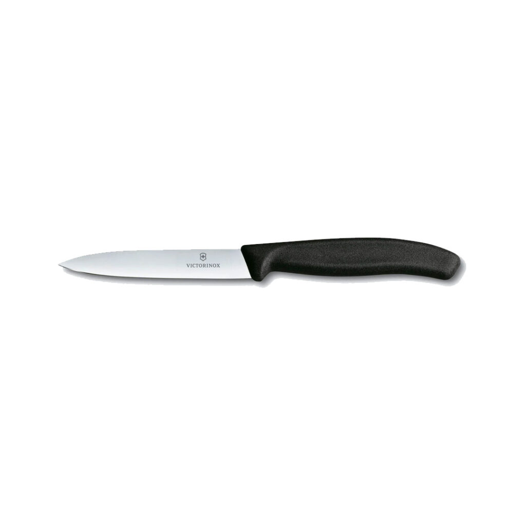 Paring Knife 100mm Serrated Blade Victorinox - Black Handle