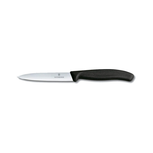 SH67733 Paring Knife 100mm Serrated Blade Victorinox - Black Handle
