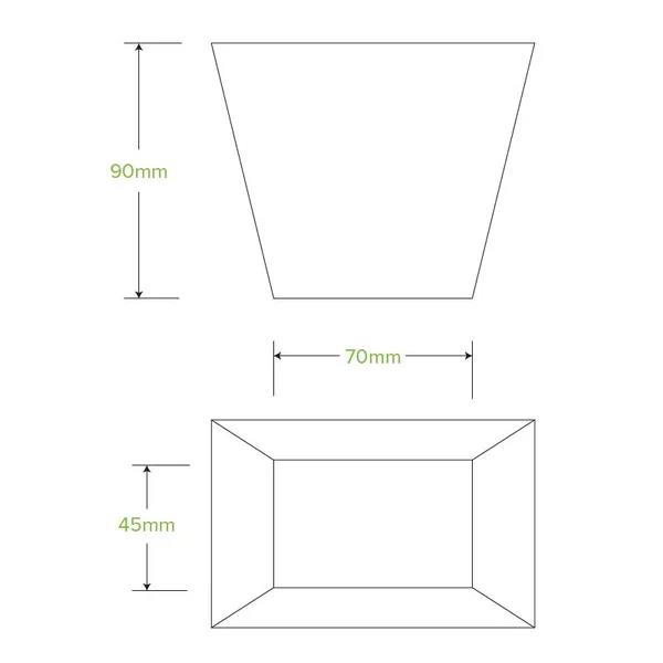 Takeaway Chip Box 70x45x90mm BioBoard Kraft