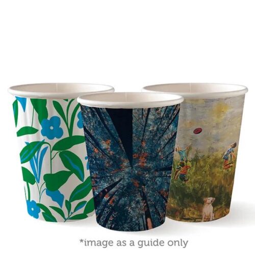 Double Wall Takeaway Coffee Cup 390ml / 12oz (90mm) BioCup Art Series