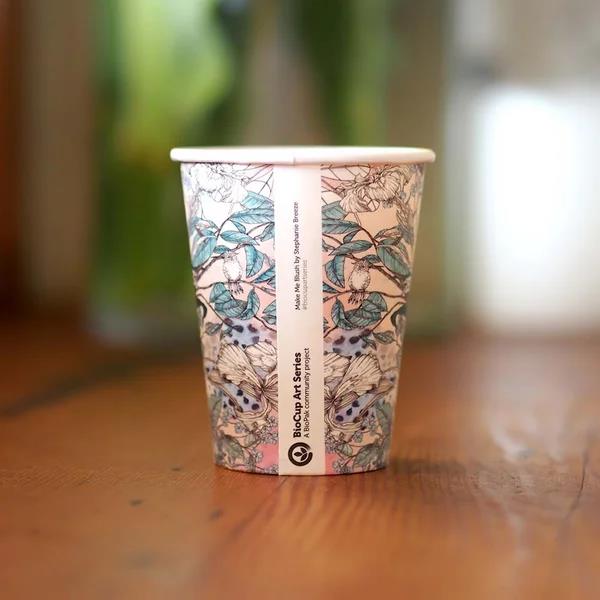 Single Wall Takeaway Coffee Cup 230ml / 6oz (80mm) BioCup Art Series