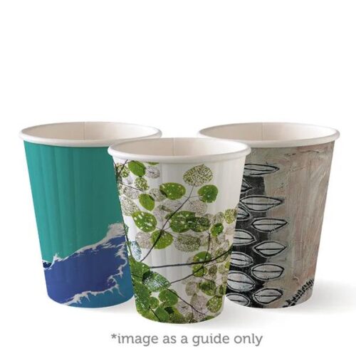 Double Wall Takeaway Coffee Cup 255ml / 8oz (80mm) BioCup Art Series