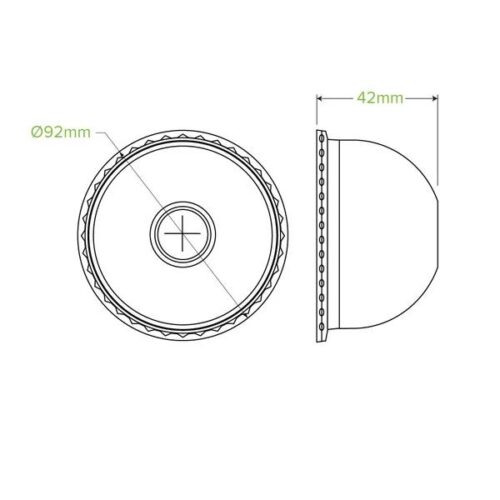 Dome Lid w/ Straw Slot Suits (90mm) Takeaway Cold Cup BioCup Clear