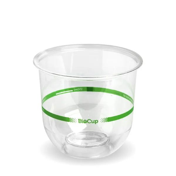Takeaway Tumbler 360ml BioCup Clear Green Stripe